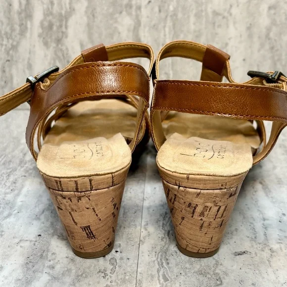 b.o.c. Jaquet Brown Comfort Cushioned Wedge Heels Sandals 7M NIB - Picture 5 of 10